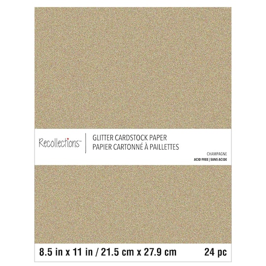 Recollections; 12 Packs: 24 ct. (288 total) Glitter 8.5" x 11" Cardstock Paper by Recollections™; Category:Cardstock Paper; Image:1
